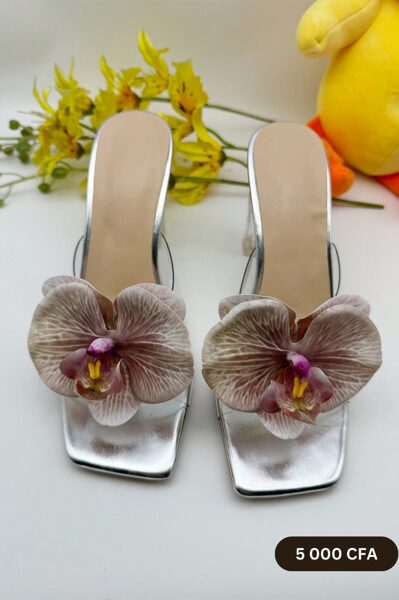 Fleur Amovible Chaussure Brun