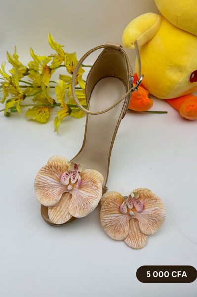 Fleur Amovible Chaussure Orange